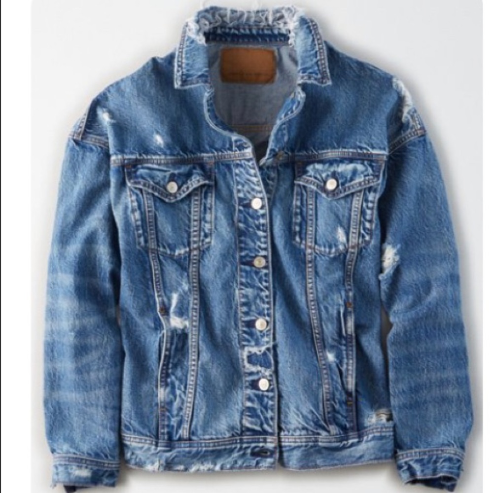 American Eagle Destroyed Boyfriend Denim Jacket